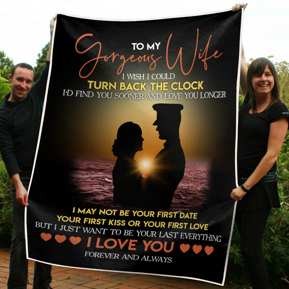 To My Wife I Wish I Could Turn Back The Clock Fleece Blanket Gift For Wife Couple Valentine’S Day Home Decor Bedding Couch Sofa Soft And Comfy Cozy