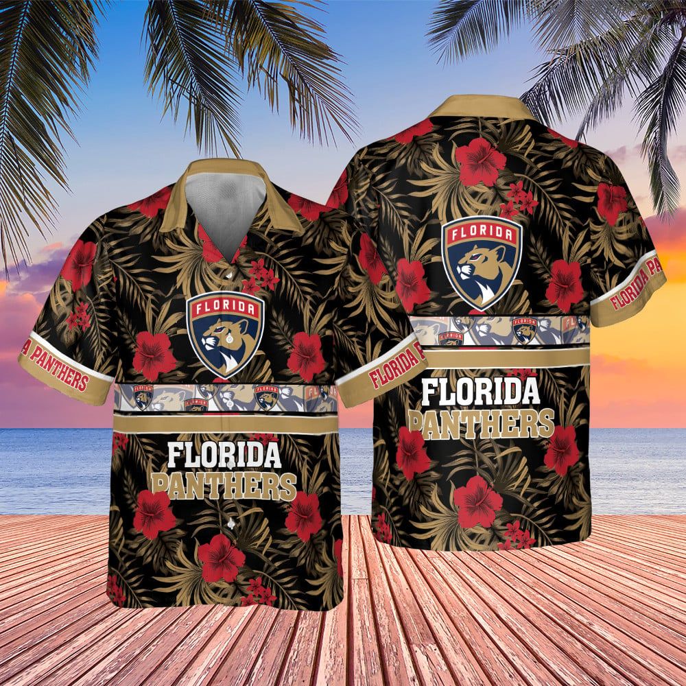 Florida Panthers Hibiscus Edition Aop Hawaiian Shirt