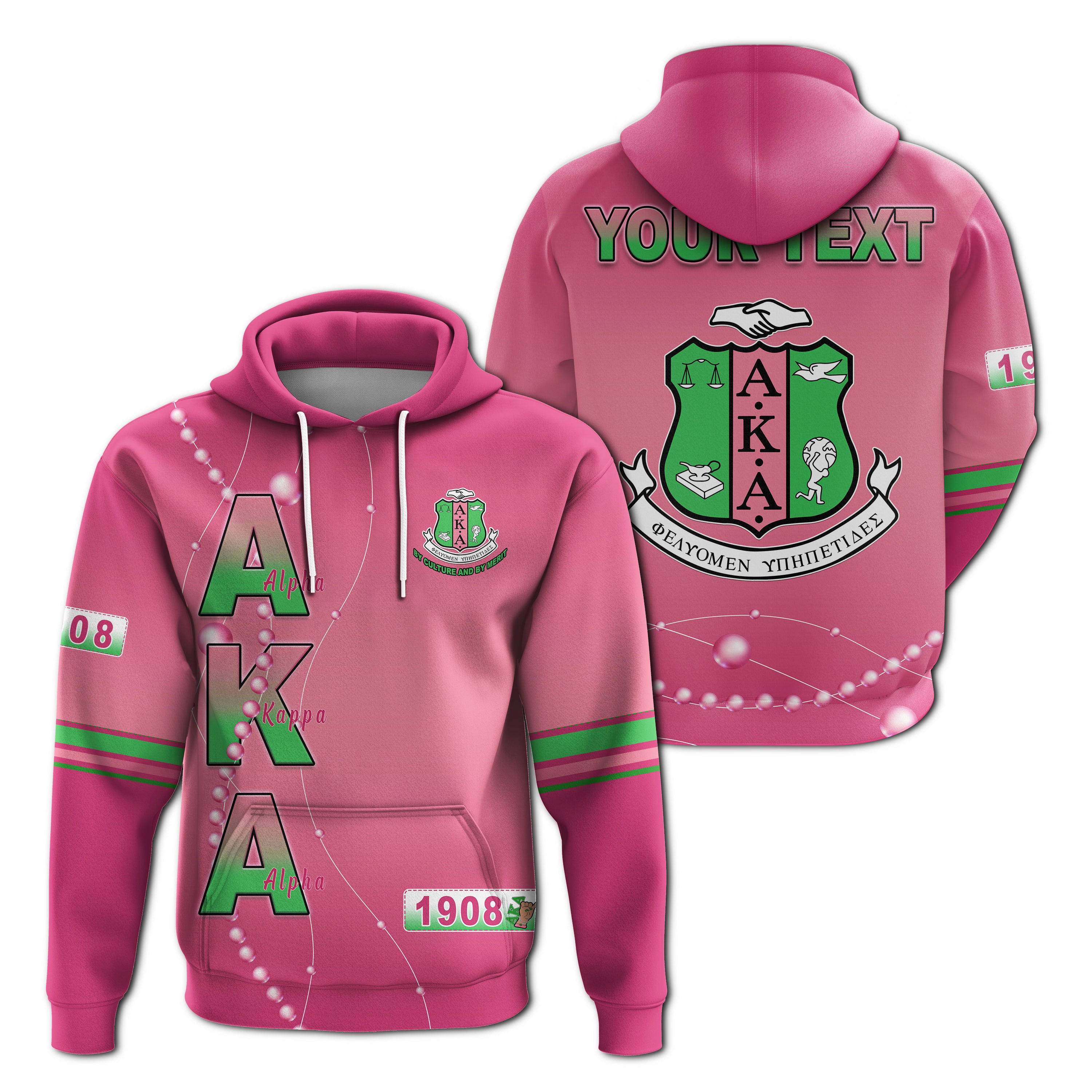 (Custom Personalised) Alpha Kappa Alpha Hoodie Pretty Girls With Pearl Lt13