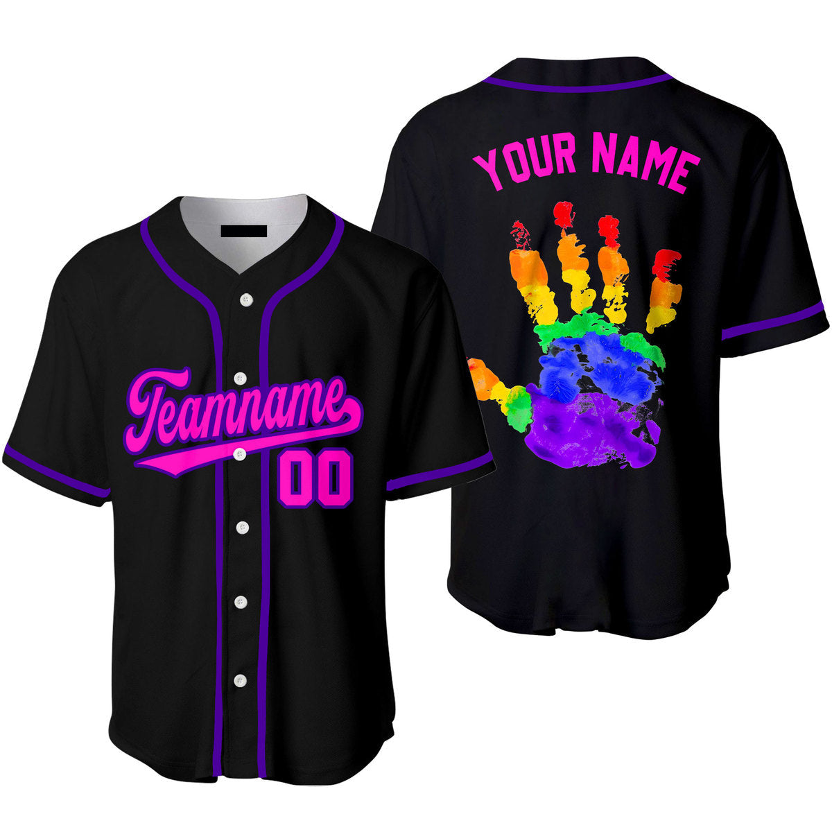 Custom Pride Hand Lgbt Baseball Jerseys For Men & Women, Pride Lgbt Shirt