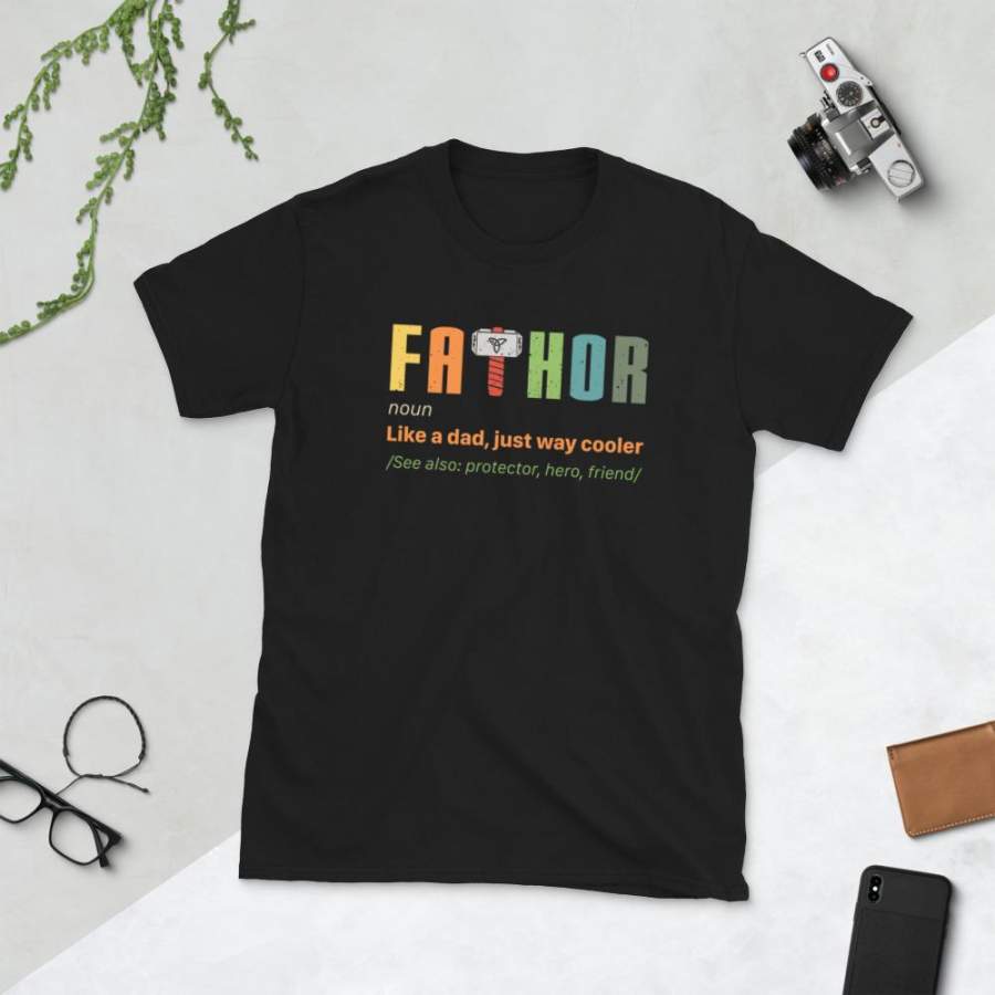 Fathor Like A Dad Just Way Cooler T-Shirt for Men Vintage Viralstyle Fathor Father Definition Shirt Father’s Day Gift S-3XL Unisex T-Shirt
