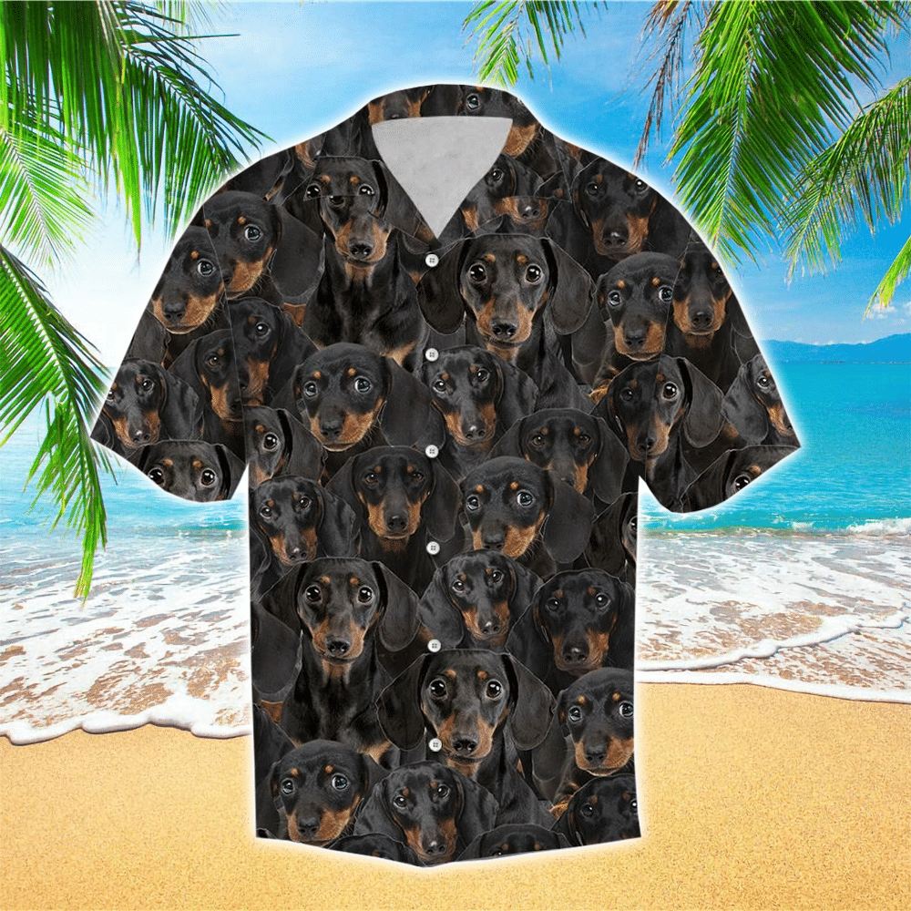 Black Dachshund Awesome Hawaii Shirt Aloha Ha91236