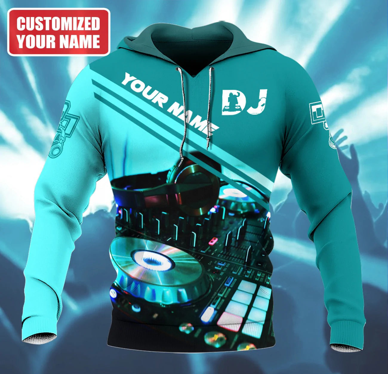 3D All Over Print Dj Hoodie Men Woman, Edm Player Shirt, Discjockey Dj 3D Zip Up Hoodie