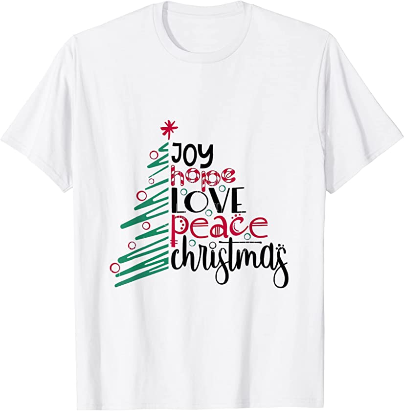 Christmas Theme Joy Hope Love Peace Xmas Candy Cane Lover T-Shirt