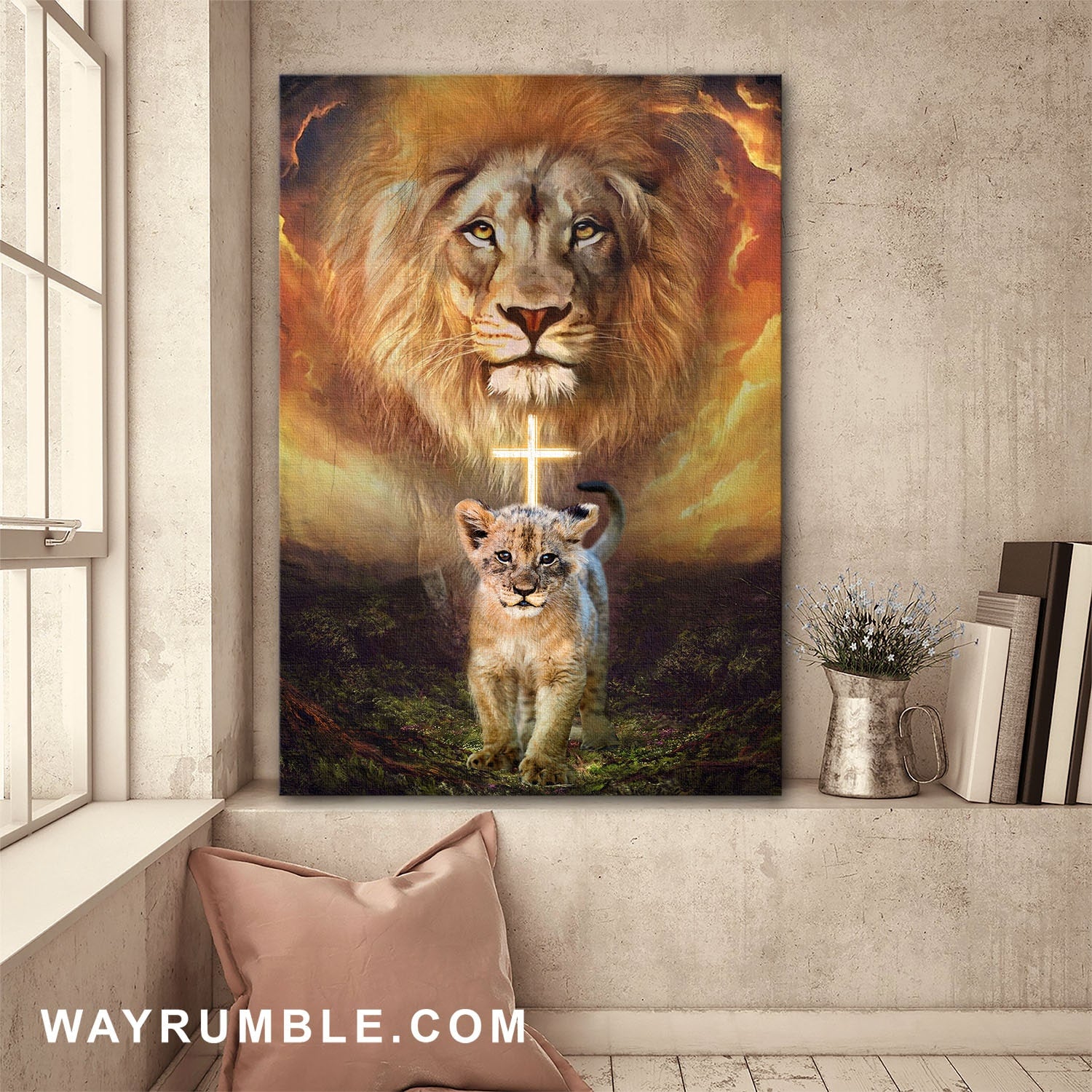 The Power Of Lion Jesus Portrait Canvas Prints, Wall Art