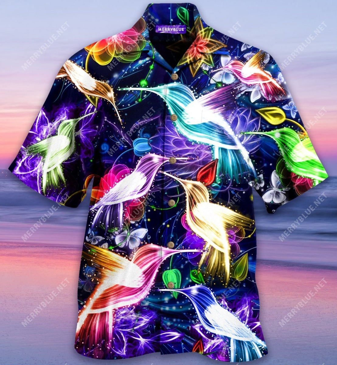 Glowing Hummingbird Unisex Hawaii Shirt Ha7216