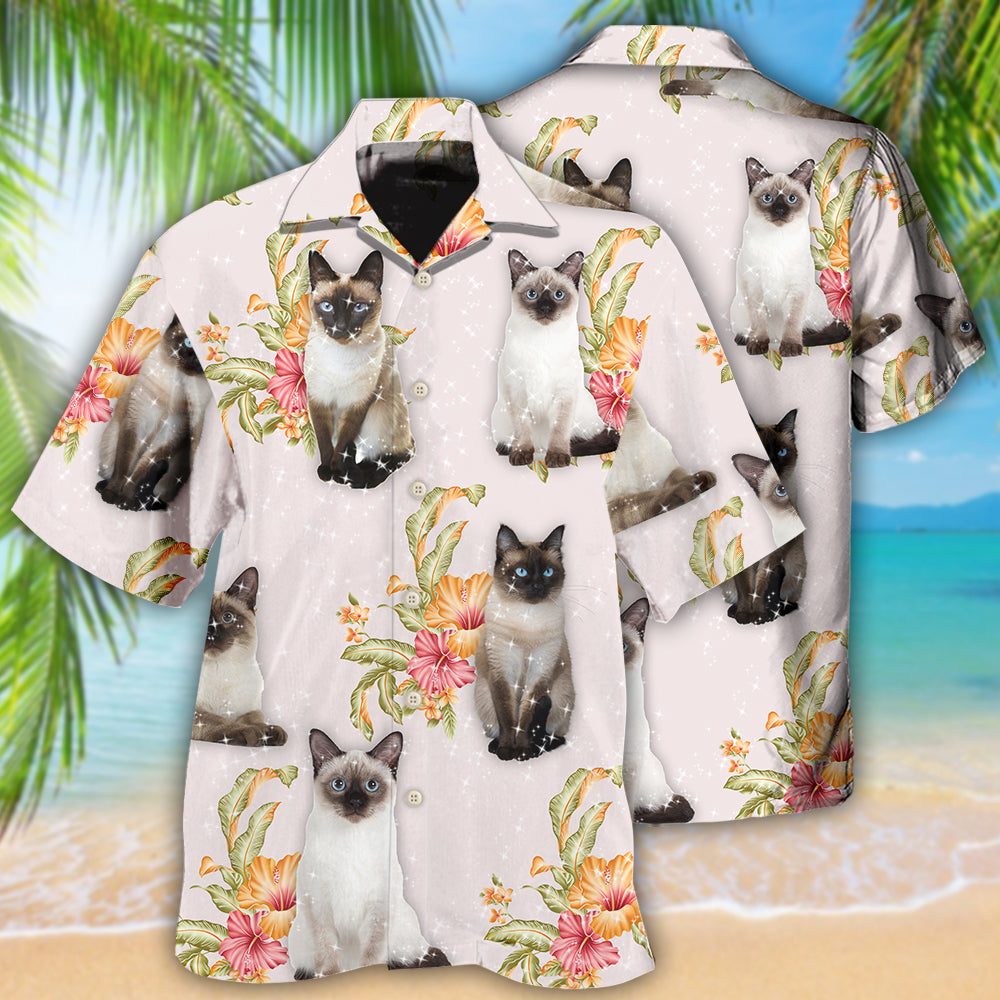 Siamese Cat Tropical Floral 1 Hawaii Shirt Ha45469