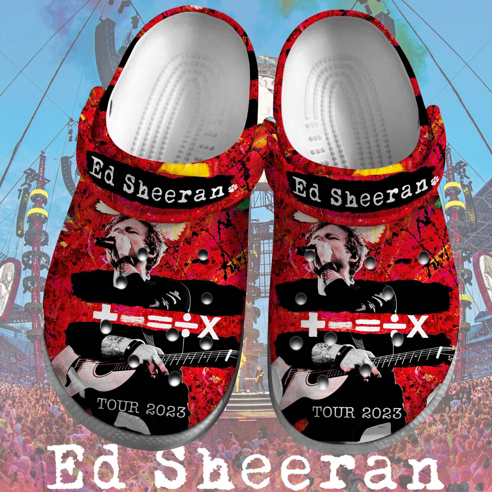 Ed Sheeran Singer Music Crocs Crocband Clogs Shoes Comfortable For Men Women and Kids