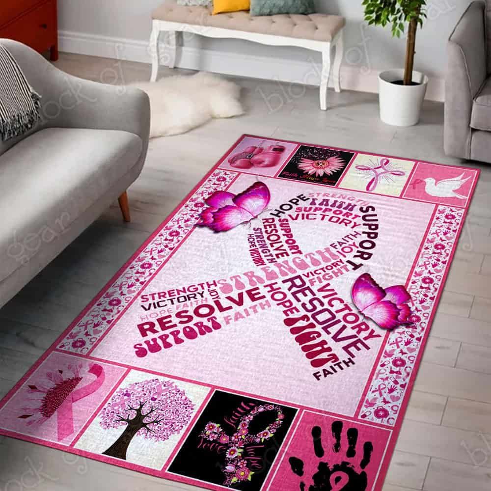 The 20 Rug Block Of Gear™ Breast Cancer Awareness Living Room Rug THB1252, Christmas Gift Floor Decor