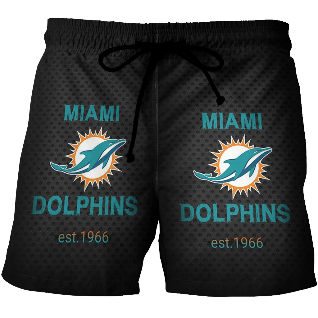 Miami Dolphins Logo 3D All Over Print Summer Beach Hawaiian Short