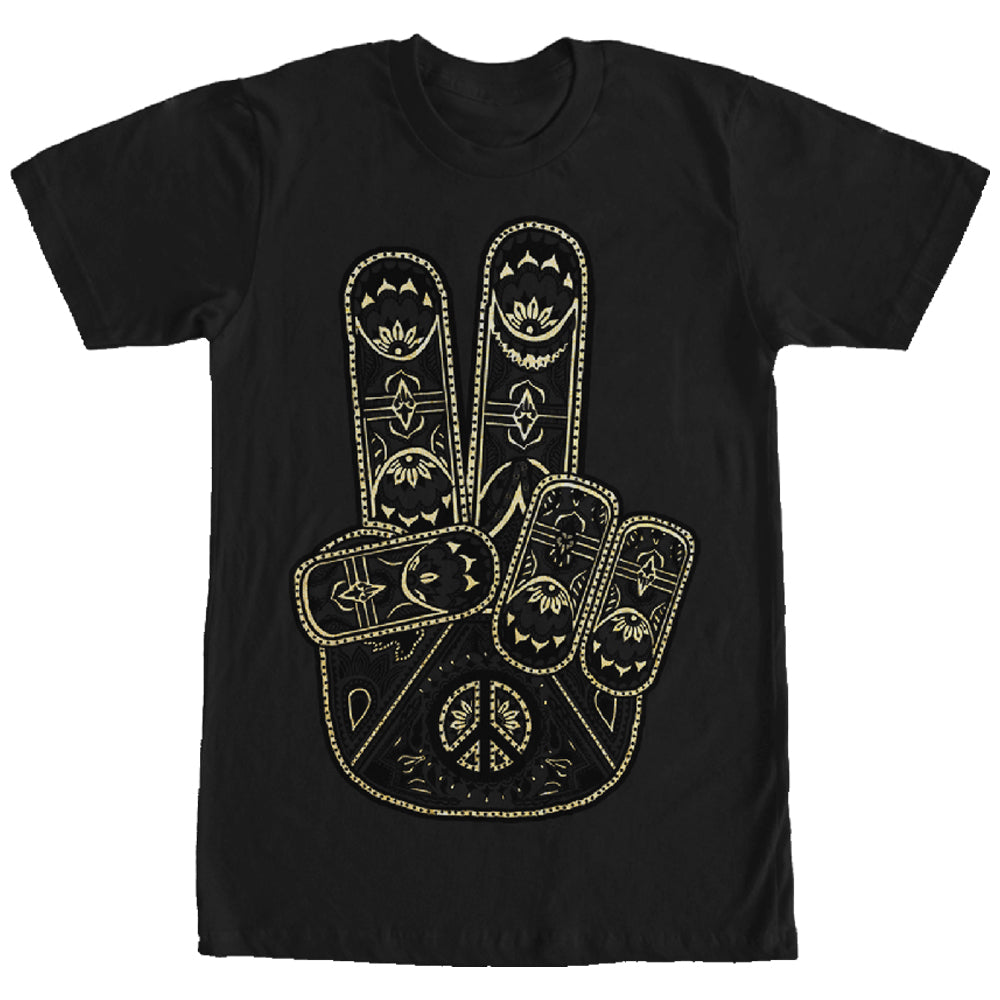 Chin Up Women’S Henna Peace Hand  Boyfriend Tee