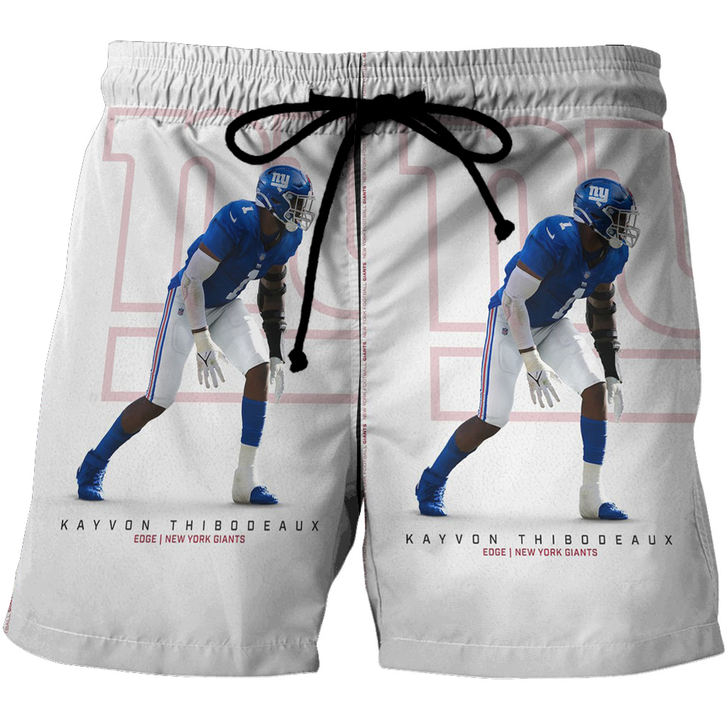 New York Giants Kayvon Thibodeaux1 3D All Over Print Summer Beach Hawaiian Short