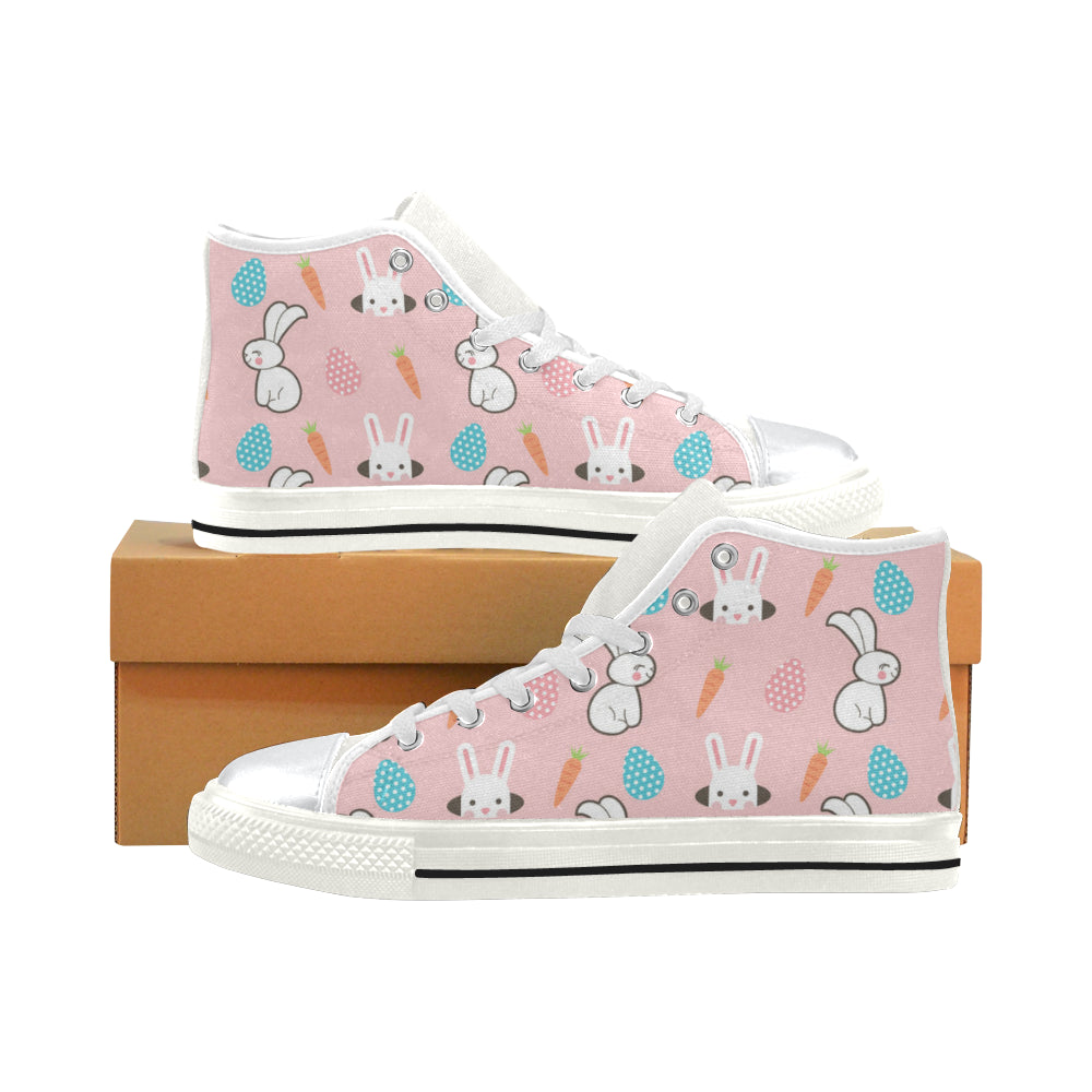 Rabbit White High Top Canvas Women’s Shoes/Large Size