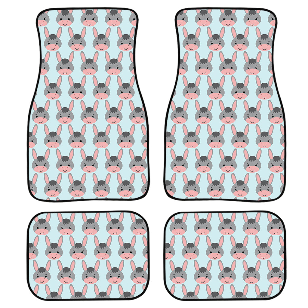 Cute Cartoon Donkey Pattern Print Front And Back Car Floor Mats, Front Car Mat