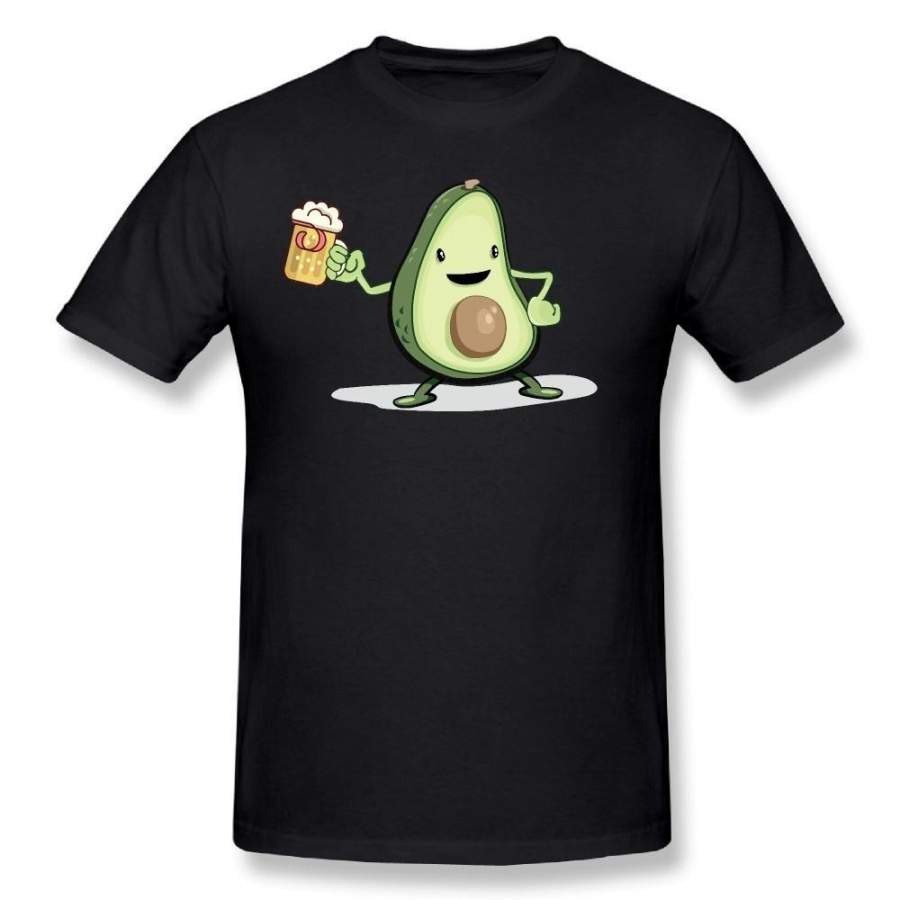 Avocado Funny T Shirts Men Beer Print Tees Fitness T-Shirt