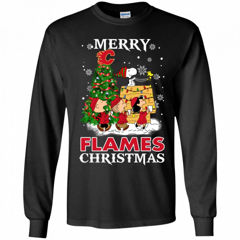 Merry Calgary Flames Christmas Snoopy Ugly Sweater Style Shirts