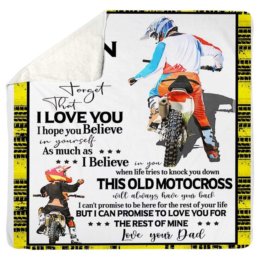 To My Son Motocross Never Forget That I Love You Sherpa Blanket