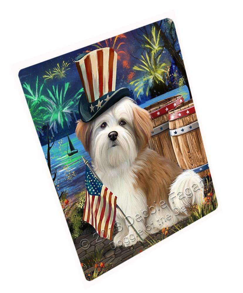 4Th Of July Independence Day Fireworks Malti Tzu Dog At The Lake Blanket Blnkt76773