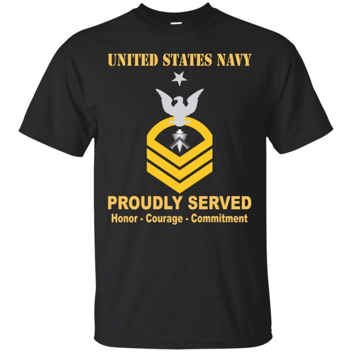U.S Navy Builder Navy BU E-8 Rating Badges Proudly Served T-Shirt For Men On Front