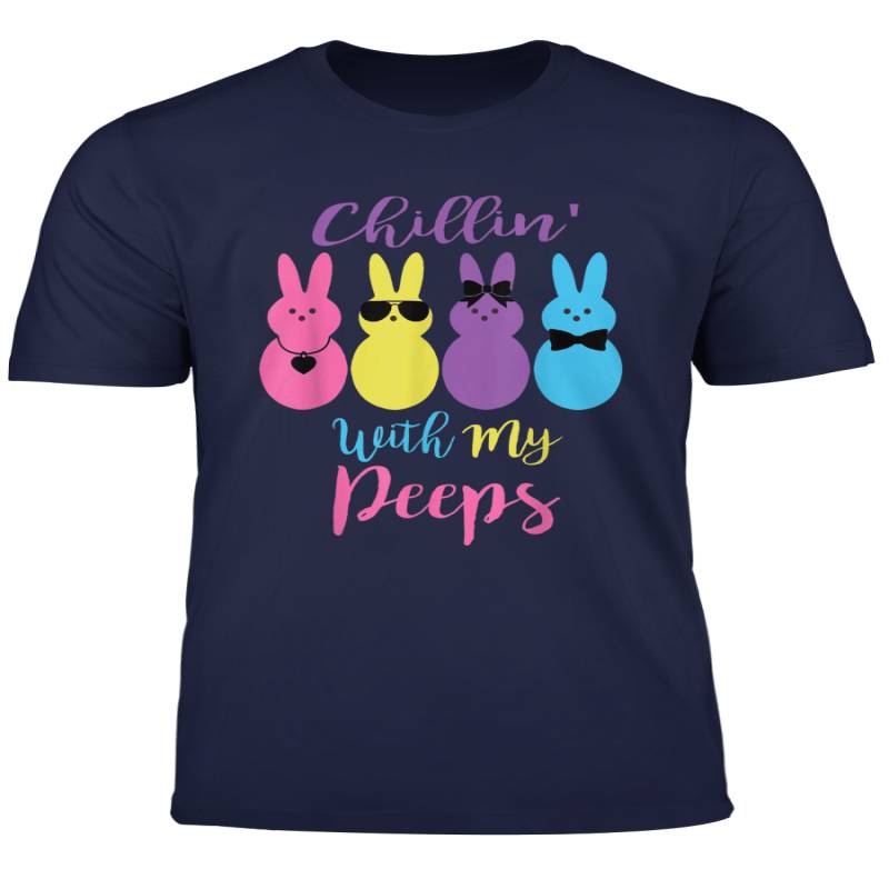 Chillin With My Peeps Easter Bunny Funny T Shirt For Kids