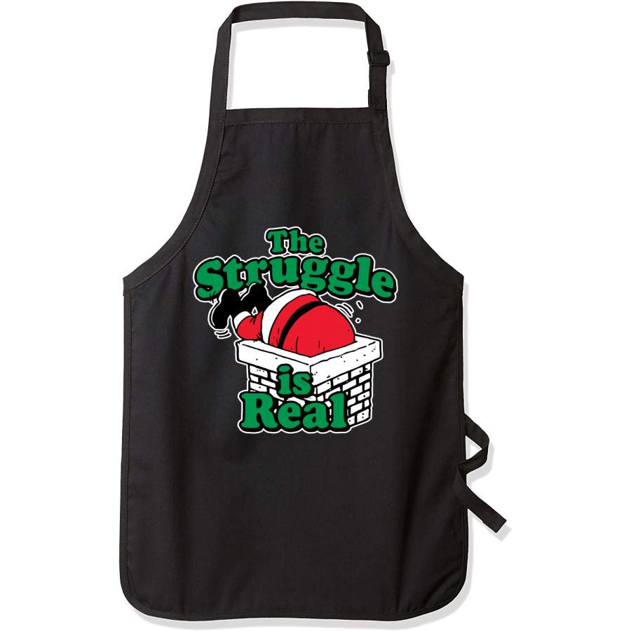 The Struggle is Real Xmas Ugly Christmas Sweater Christmas Ugly Christmas Graphic Apron