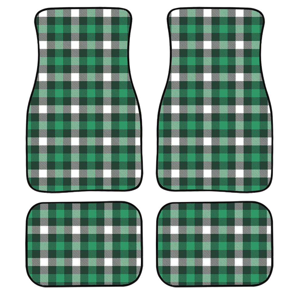 Saint Patrick’S Day Stewart Plaid Print Front And Back Car Floor Mats, Front Car Mat