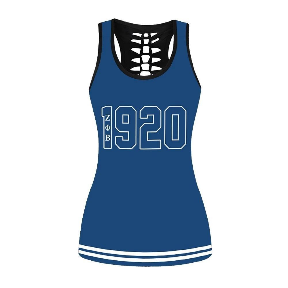 Sorority Tank Top – Zeta Phi Beta Roses Shield Hollow Tank Top