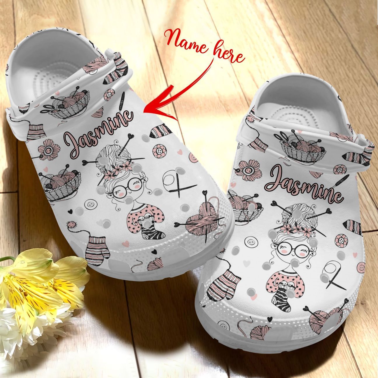 Crochet Personalized Personalize Clog, Custom Name, Text, Fashion Style For Women, Men, Kid, Print 3D Just A Girl Loves Crochet