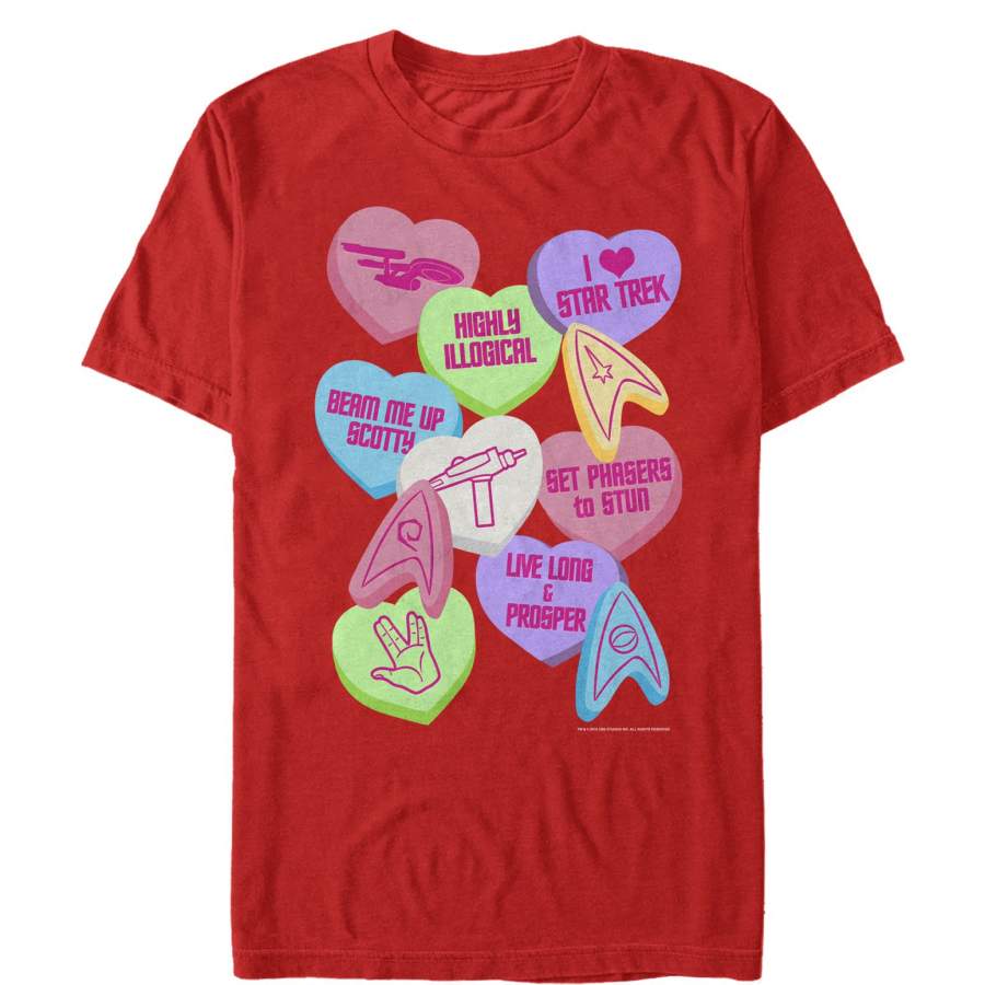 Star Trek Men’s Valentine’s Starfleet Candy Hearts  T Shirt