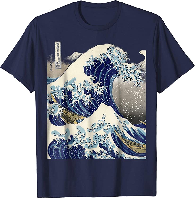 vintage Japanese tattoo art kanagawa the great wave t shirt