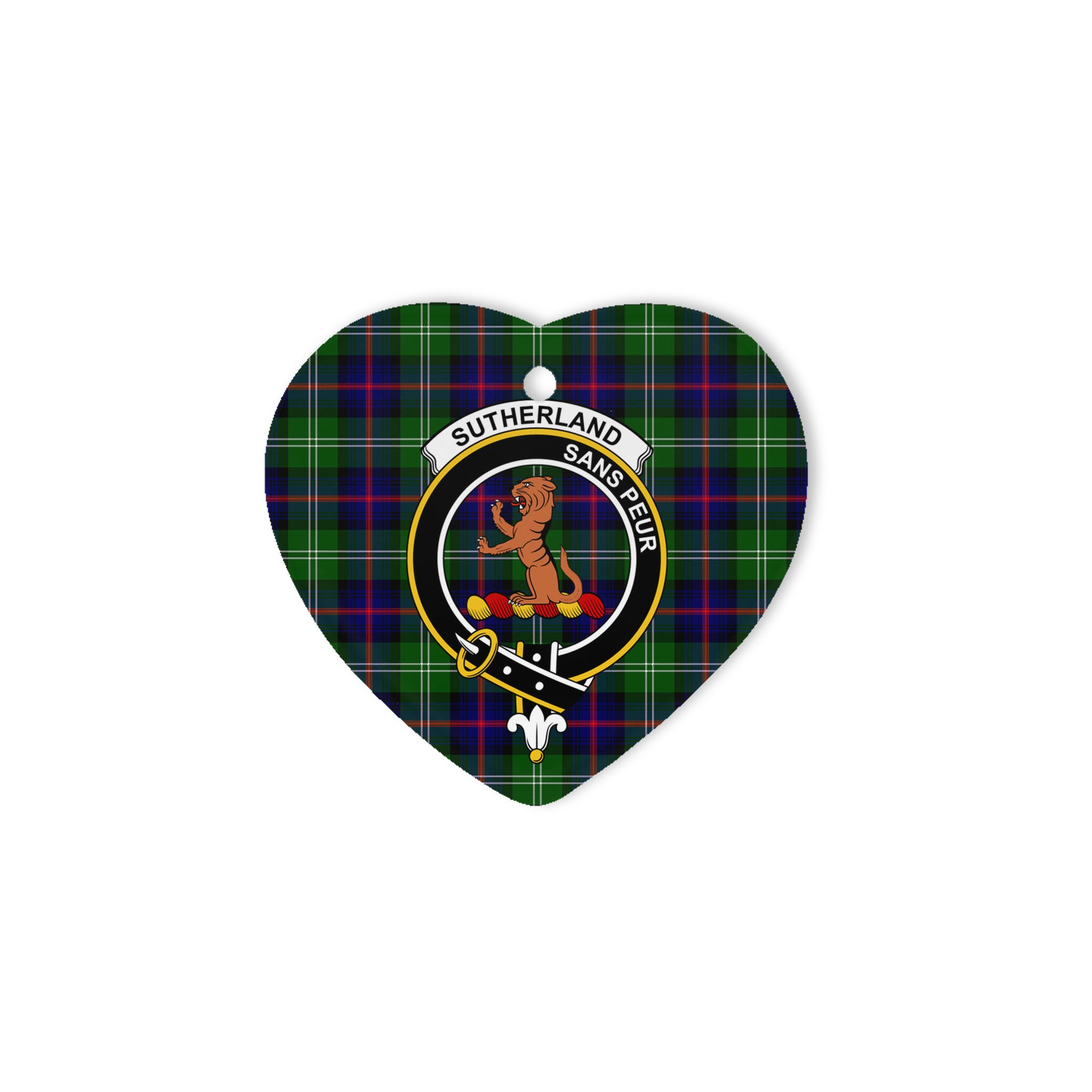 Sutherland Ii Scottish Clan Plaid Ornament Gift. Christmas Tree Ornament Sutherland Ii Clan Tartan Ornament Great Christmas Ornaments Gift Heart Ornament