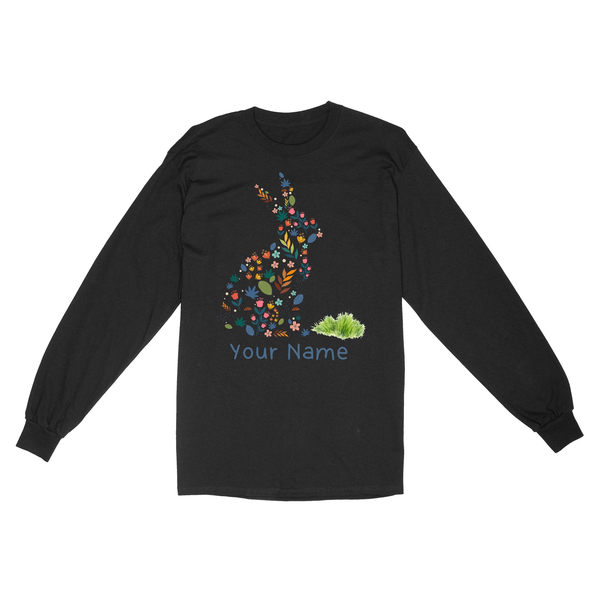 Bunny Rabbit Flower Customized Shirt, Gift For Easter Day Long Sleeve – Tnn222