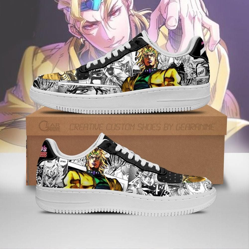 Dio Brando Manga Style Jojo’S Air Force Shoes Sneakers Custom Anime