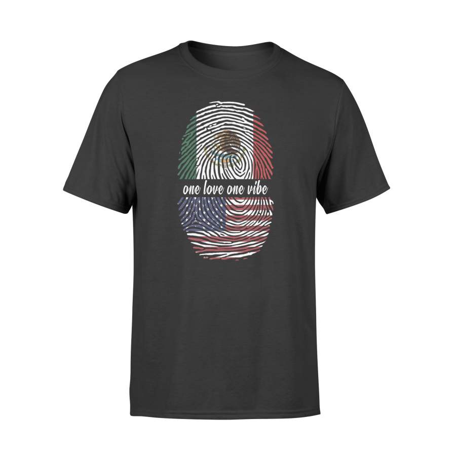 YOLOstuff American Mexican Flag One Love One Vibe Shirt T-shirt