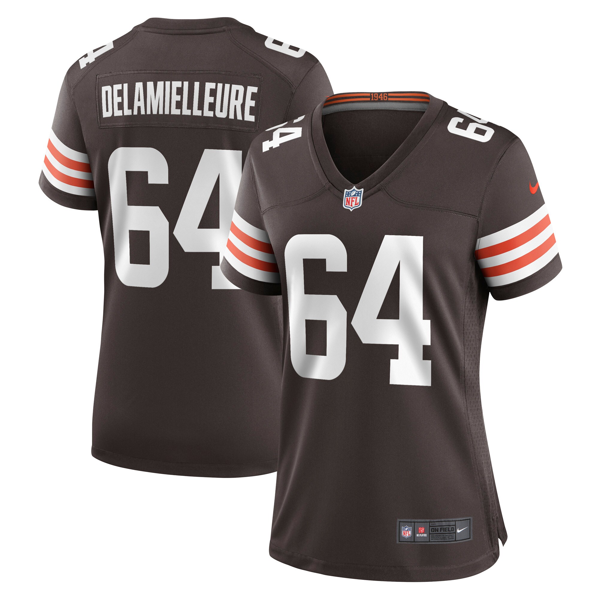 Women’s Cleveland Browns Joe DeLamielleure Brown Game Retired Player Jersey