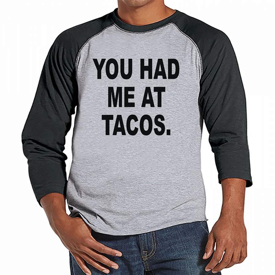 7 ate 9 Apparel Mens Tacos Raglan Tee