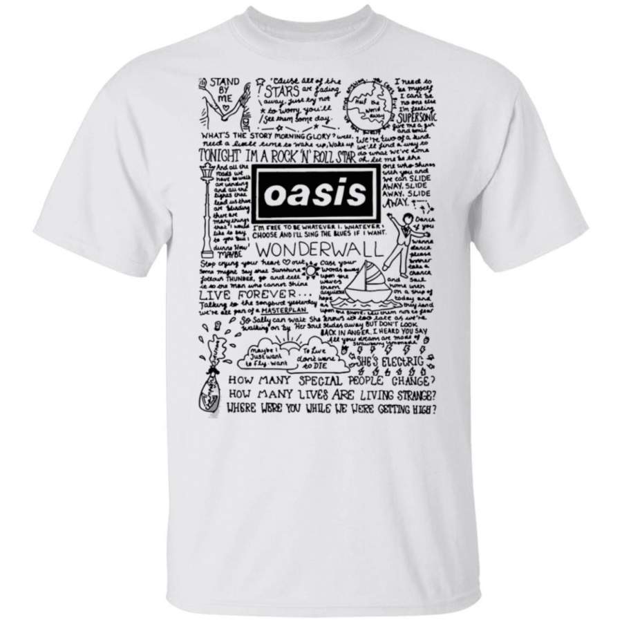 Oasis Songs Lyrics T-Shirt