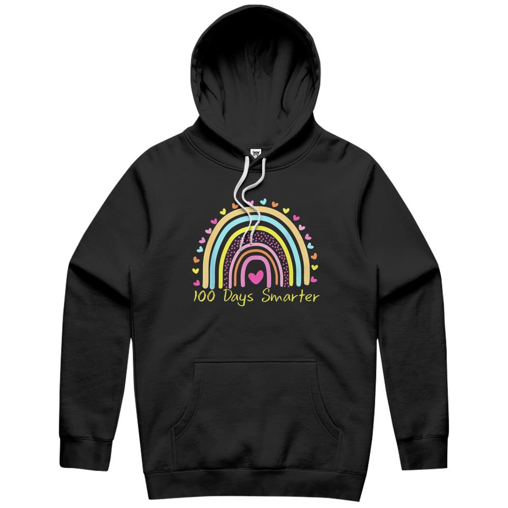 100Th Day Of School Teacher 100 Days Smarter Rainbow Hoodie