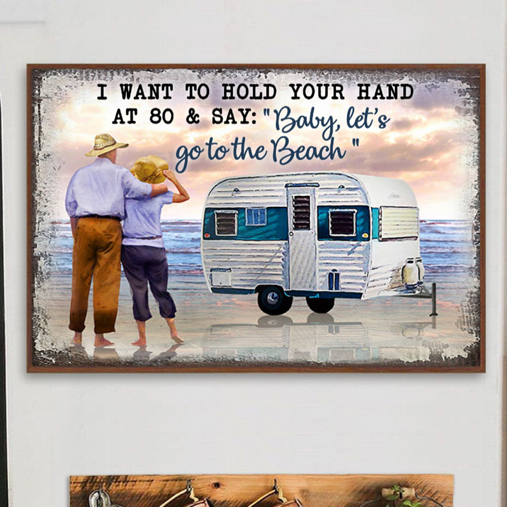 Beach Camping Couple Go To The Beach Landscape Poster & Canvas Home Decor Wall Art Visual Art