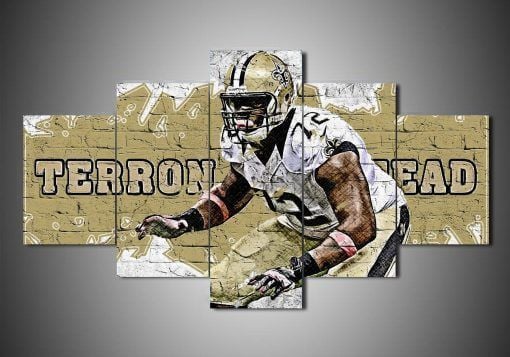 New Orleans Saints Terron Armstead Sport 5 Panel Canvas Art Wall Decor