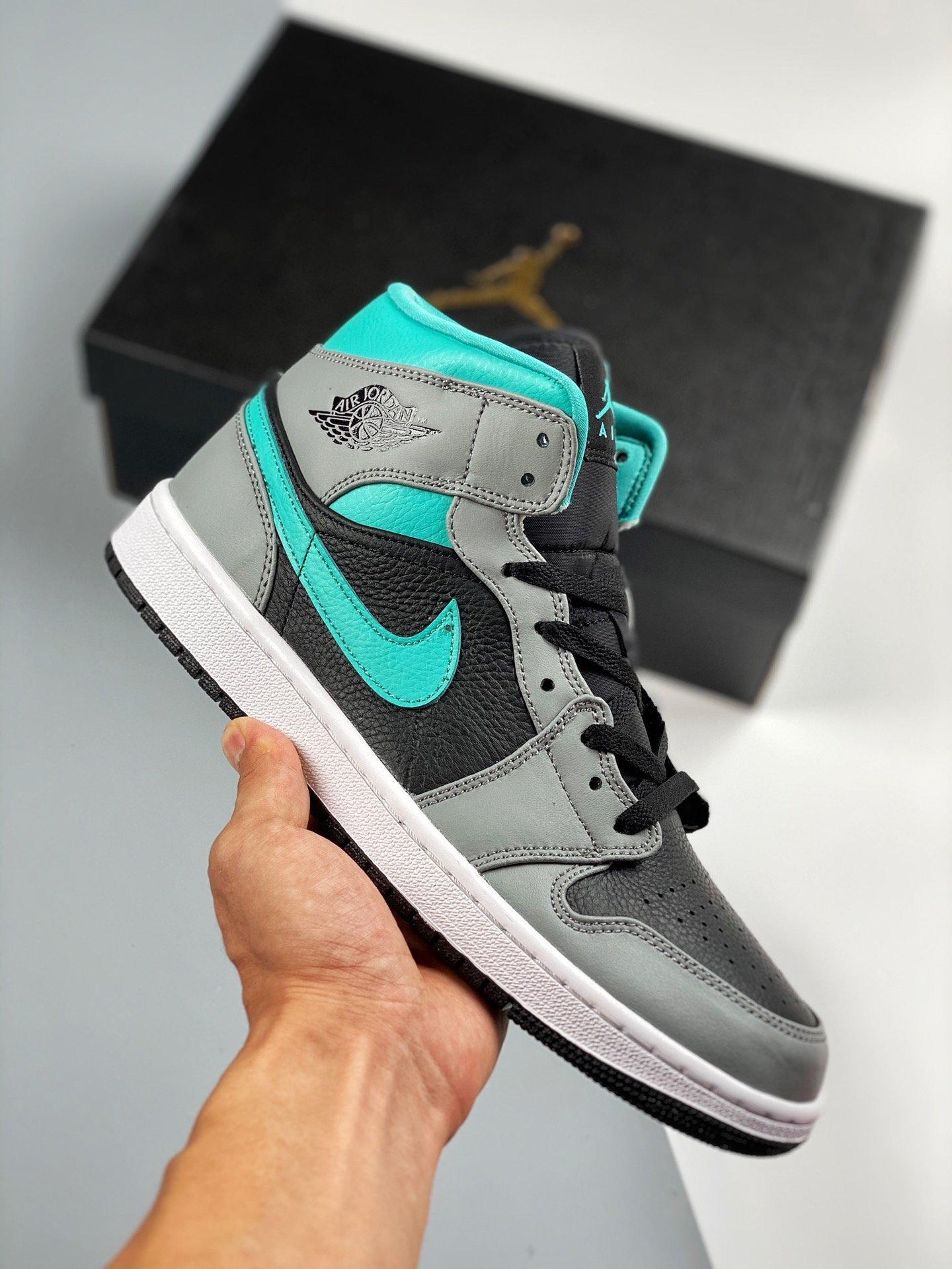 JD 1 Mid Black Grey Aqua Blue 554724-063 5341684