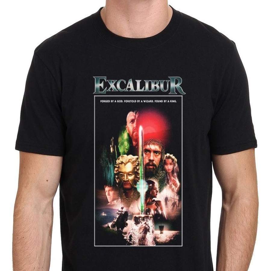 Fashion Personality Pattern Cotton Men’S T-Shirt Excalibur Vintage Movie Legend Of King Arthur T-Shirt Mens Funny Tshirts