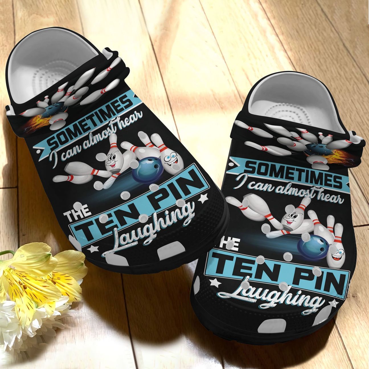 Bowling Personalized Clog, Custom Name, Text, Color, Number Fashion Style For Women, Men, Kid, Print 3D The Ten Pin Laughing