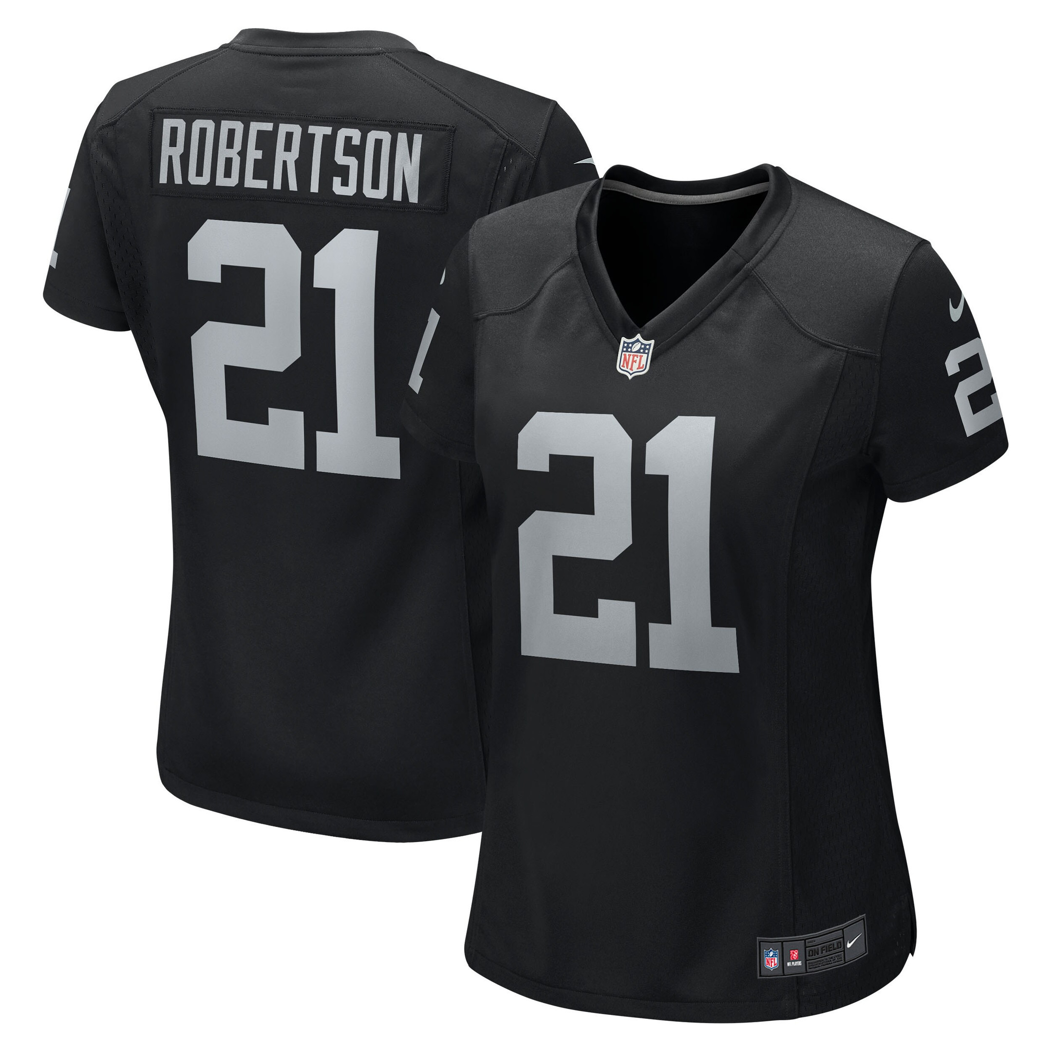 Amik Robertson Las Vegas Raiders Womens Team Game Jersey – Black NFL