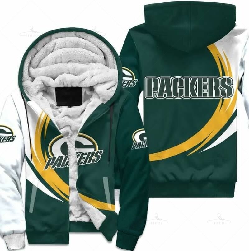 Green Bay Packers Fleece Jacket 3D Curve Great Fleece Hoodie