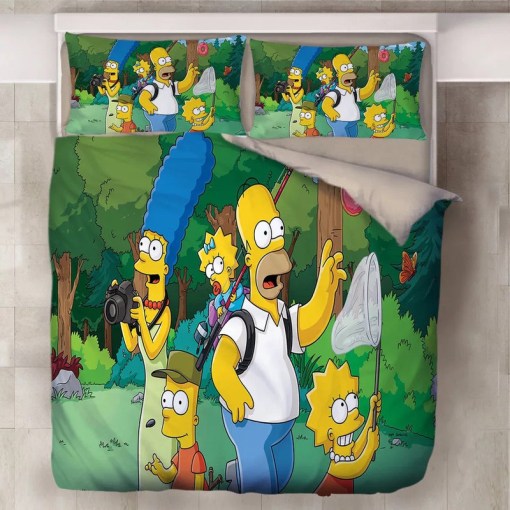 Anime The Simpsons Homer J Simpson 7 Duvet Cover Pillowcase Home Decor 3D Bedding Set