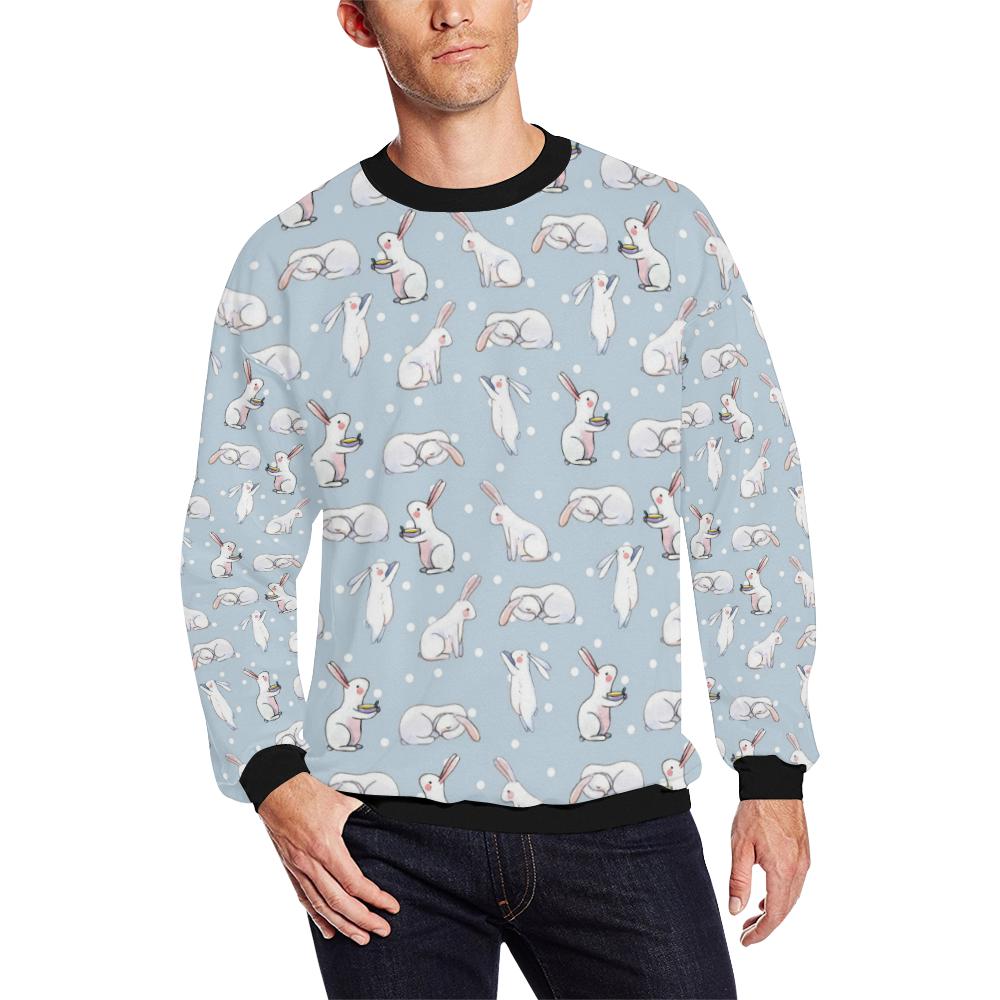 Rabbit Pattern Print Design Rb06 Men Long Sleeve Sweatshirt