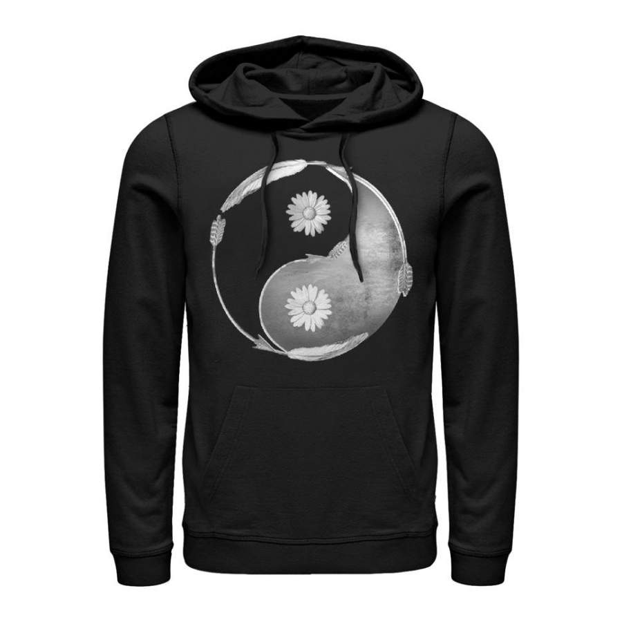 Lost Gods Men’s Daisy Arrow Yin Yang  Lightweight Hoodie Black