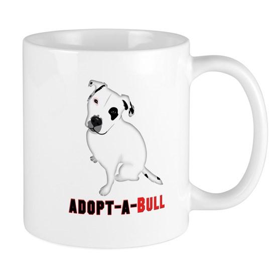 White Pitbull Puppy Adopt-A-Bull Mug