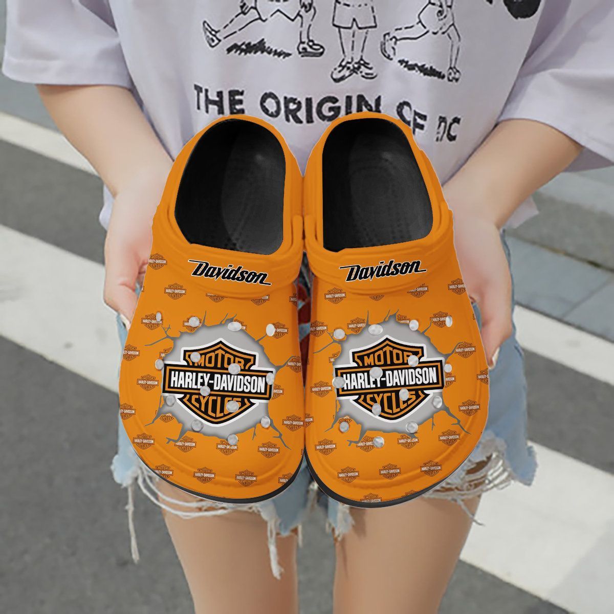 Love Harley Davidson Personalized Custom Crocs Crocband Clog